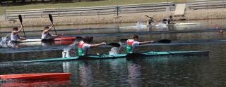 K-2 500m: Somogyi Szilvia, Szilágyi Anett, a legfelső pályán a harmadik Bordács Blanka, Czéllai Vörös Zsófia